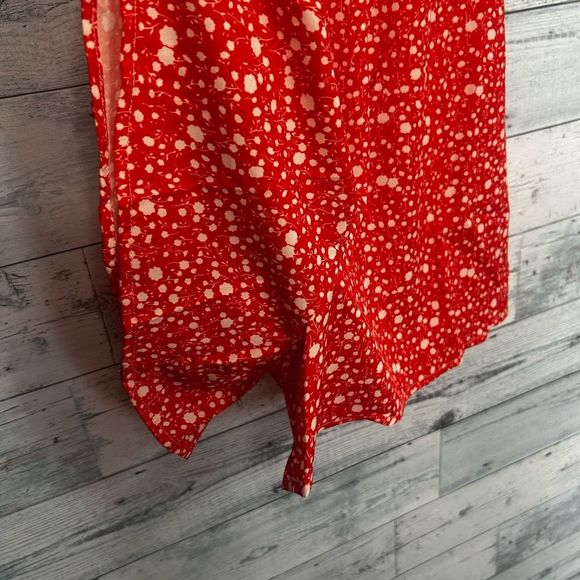 Shein Women's Ditsy Floral Tie-Knot Back Sleeveless Cami Romper Red Medium - Picture 5 of 8